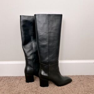 NEW Banana Republic Leather Tall Shaft Boots in Black